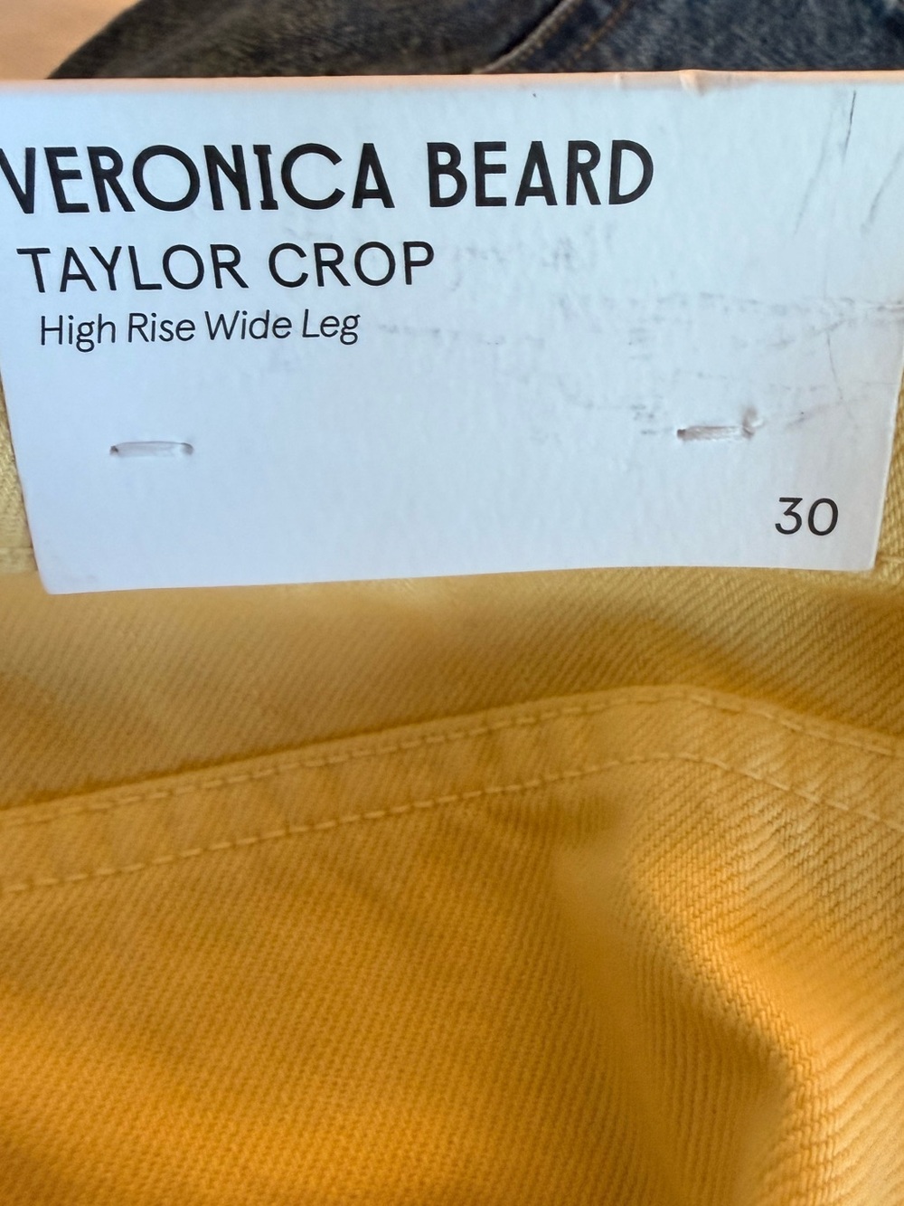 Veronica Beard Taylor Cropped High-Rise Wide Jeans in Camomile Size 30/10 - Picture 8 of 10
